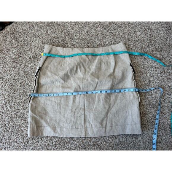 Ann Taylor LOFT 100% Linen mini skirt, NWT; Beige Linen, NWT, size 14 - Picture 7 of 10